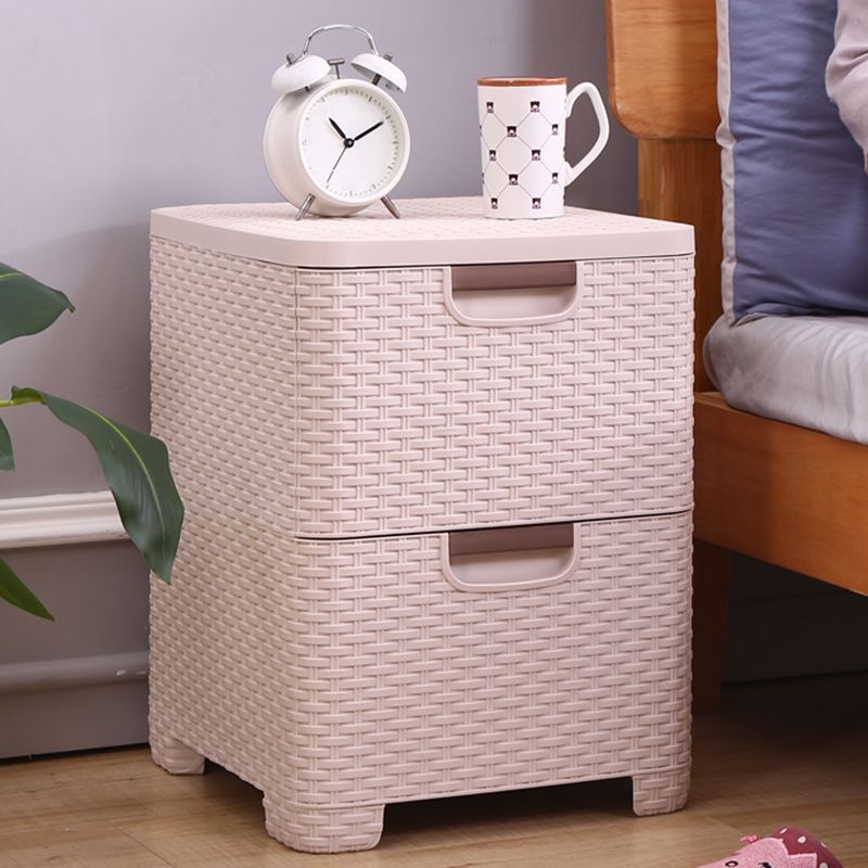 Plastic Beige Non-Hanging Armoire Modern Storage Cabinet for Bedroom