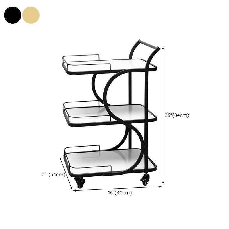 33.07" High Contemporary Prep Table Rolling Metal Prep Table for Kitchen