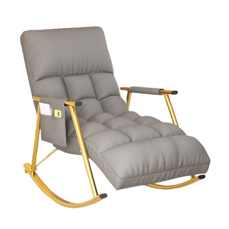 Modern Style Cushions Rocker Chair Spindle Rocker Chair with Metal Frame