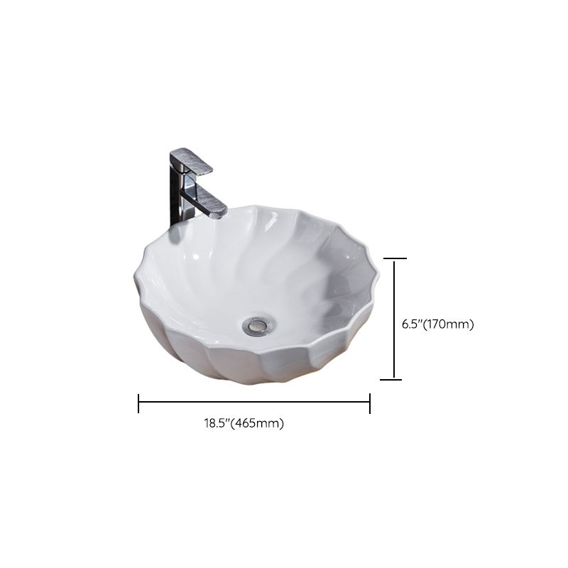 Modern Bathroom Sink Solid Color Porcelain Vessel Bathroom Sink