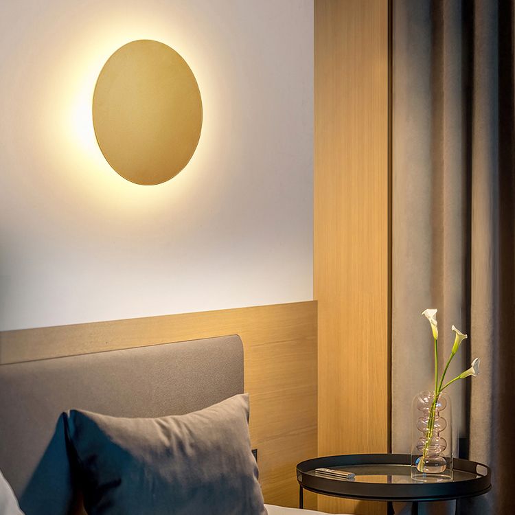 Modern Minimalist Style Round Disc Wall Light Sconces Metal Sconce Lights for Living Room