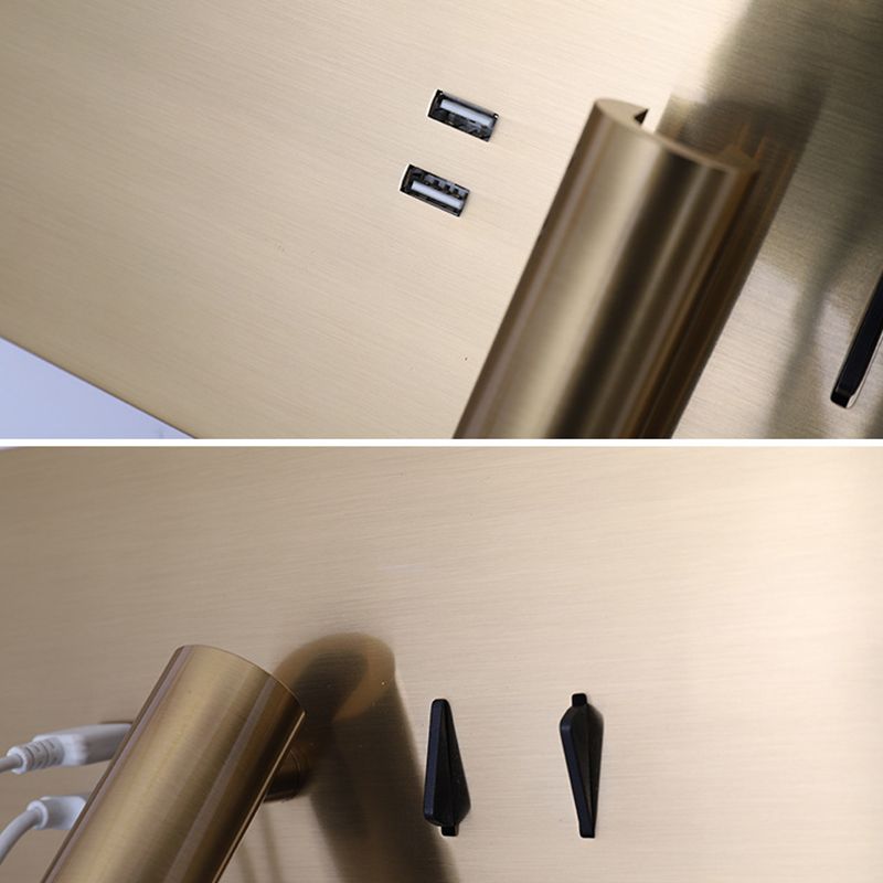 Modern Style Rectangle Shape Wall Sconce Metal 2 Lights Sconces for Bedroom
