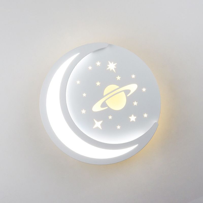 Round Wall Sconce Light Modern 1-Light LED Wall Mount Light for Living Room
