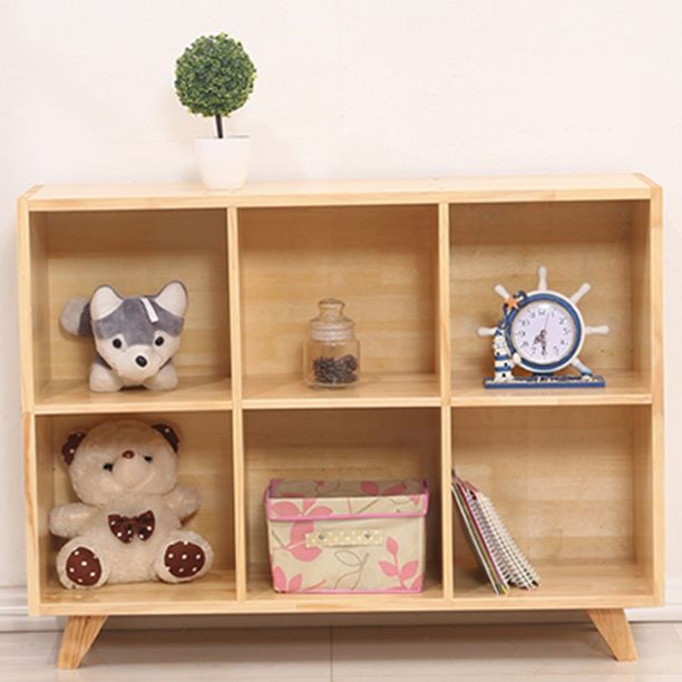 Contemporary Pine Wood Bookshelf Closed Back Bookcase for Home Office