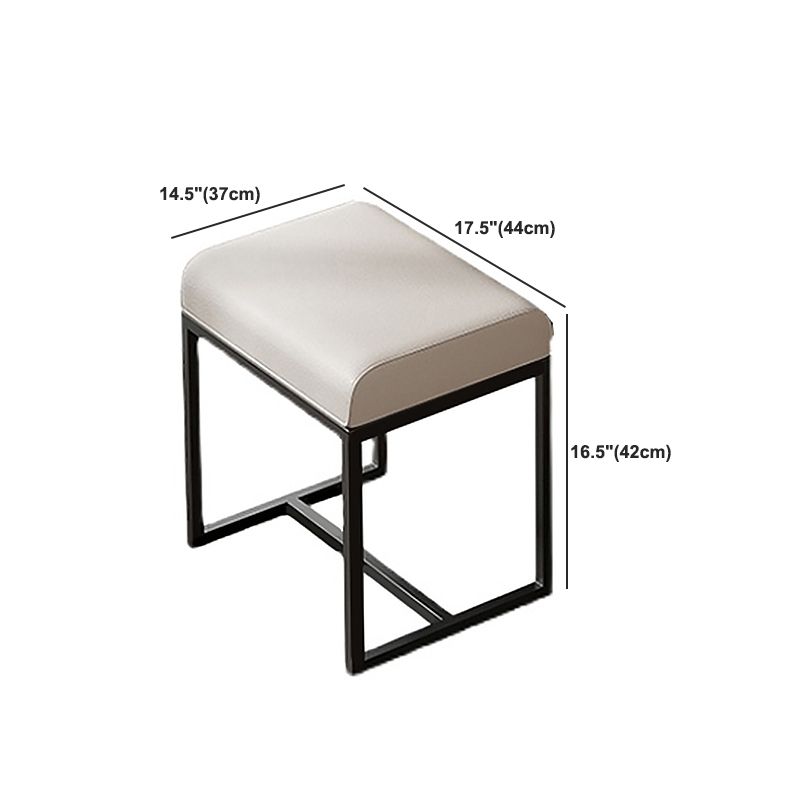 Contemporary Stone Top Vanity Desk 2-Drawer Dressing Table with Stool