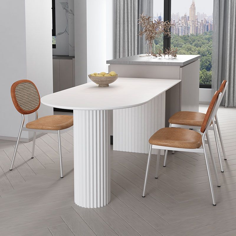 Table d'intérieur de forme irrégulière pour restaurant, table d'île moderne avec double piédestal