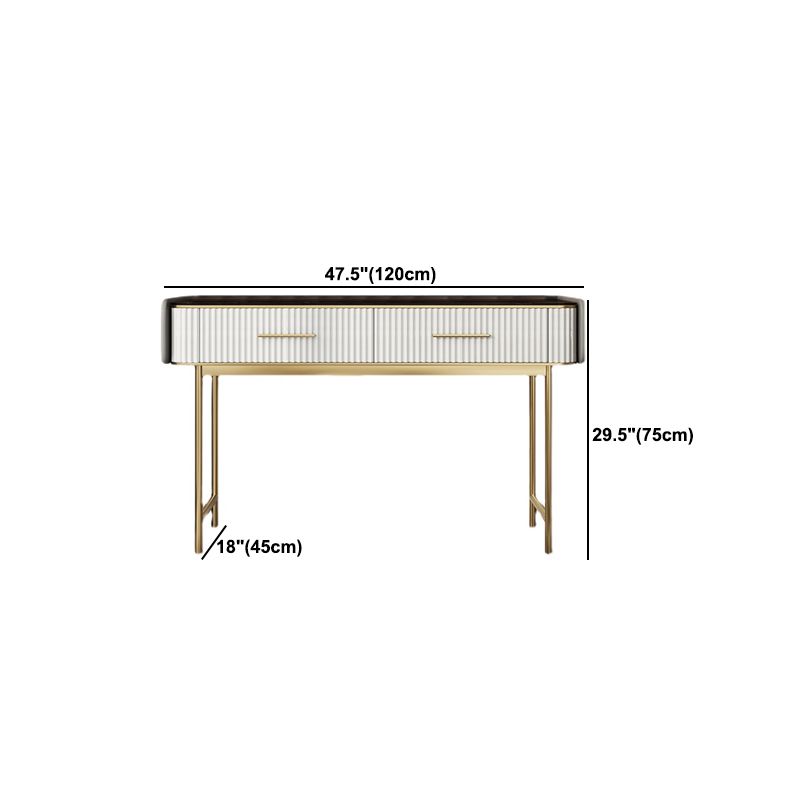 Glam Glass Top Vanity Makeup Table Stool Set with Storage Drawers