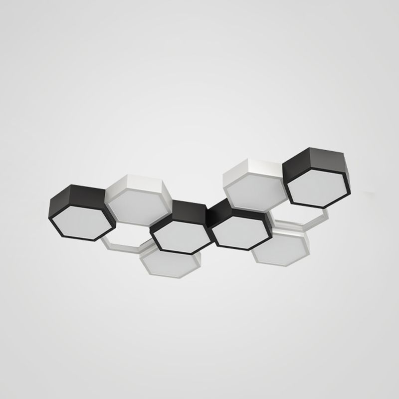 Soporte empotrado LED geométrico acrílico en luz de techo de aluminio esmerilado de estilo creativo moderno