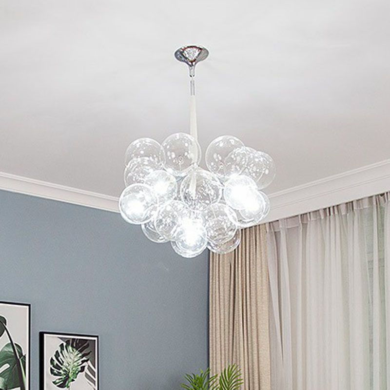 Bubble Chandelier Lighting Minimalist Transparent Glass Suspension Light for Living Room