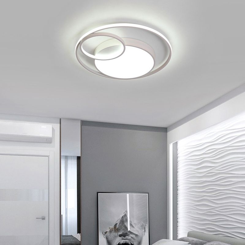 Moderne Schlafzimmer-Deckenleuchte, runde Metall-Umgebungsbeleuchtung, LED-Unterputzleuchte