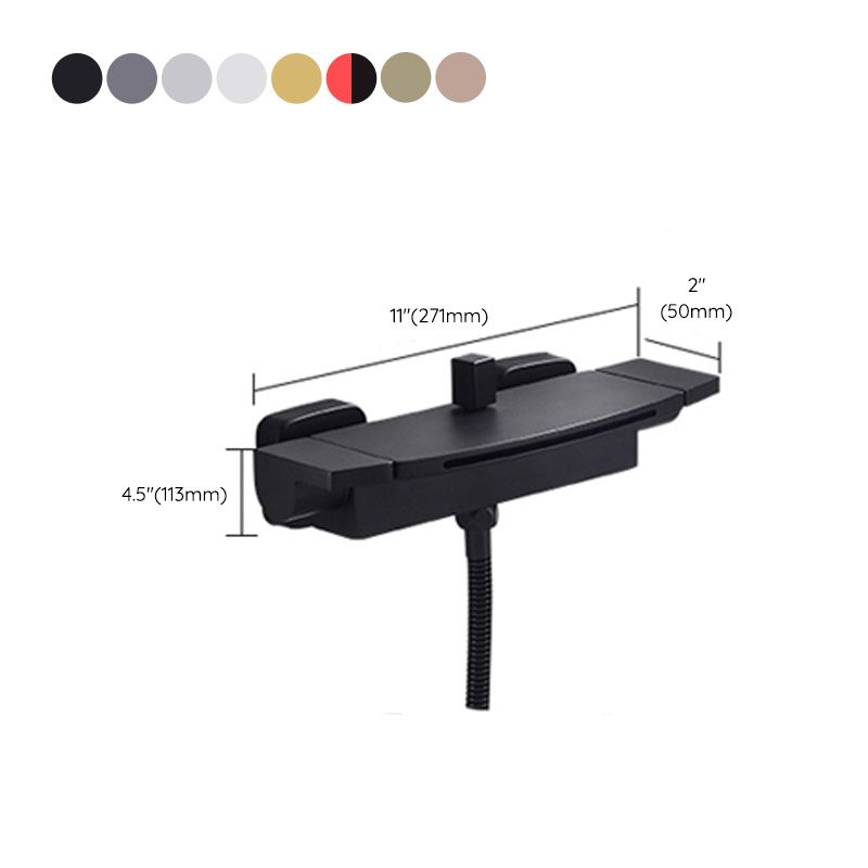 Modern Bathroom Faucet Two Handle Copper Wall Mounted Bath Faucet Trim