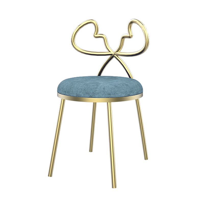 Velvet Armless Dining Chairs Nordic Design Open Back Dining Side Chair