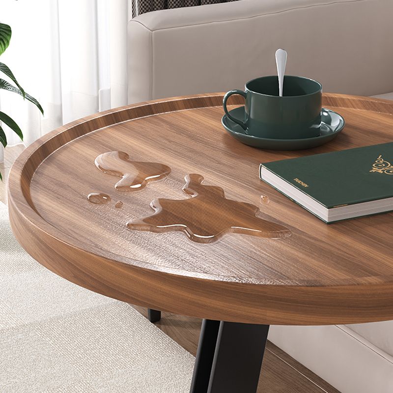 Metal and Wood Side Table Contemporary End Table for Living Room
