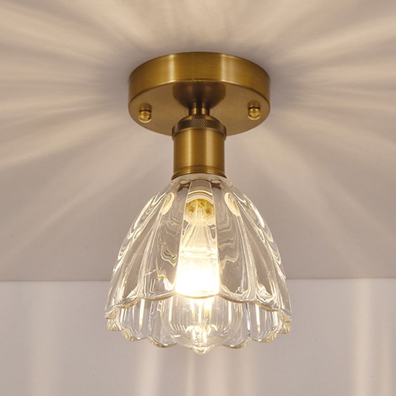 Modern Ceiling Lamp Creative Flush Mount Light Fixture with Glass Shade for Aisle Room