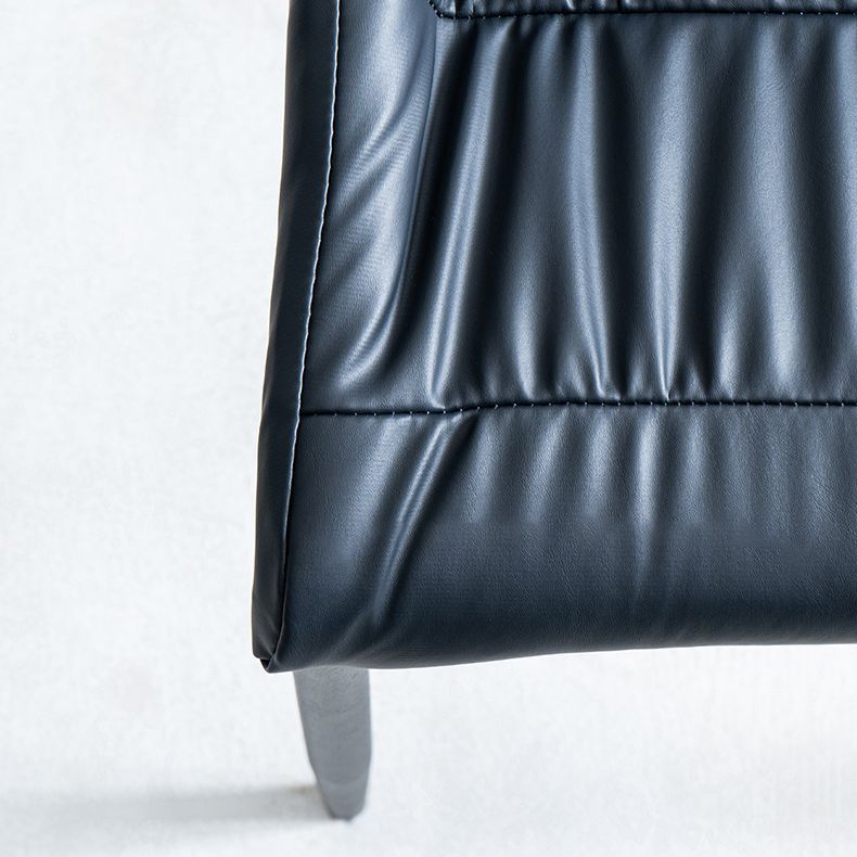 Silla auxiliar para el hogar contemporánea, silla de comedor tapizada de metal con respaldo sólido (juego de 2)