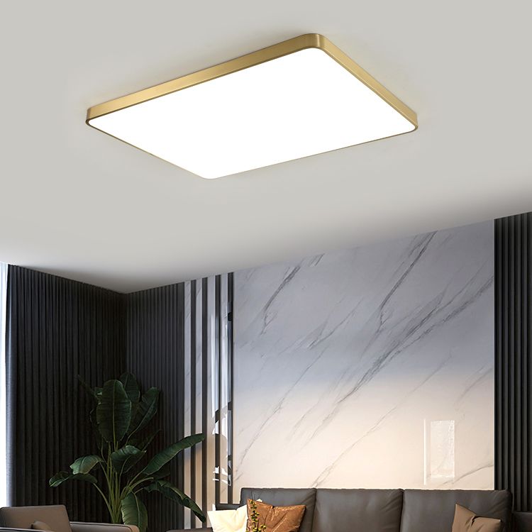 Minimalism Ceiling Light Fixture Gold Flush Mount with Metal for Living Room