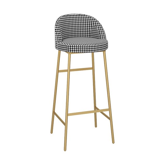 Bucket Bar Stools Metal Low Back Dining Stools with Metal Base