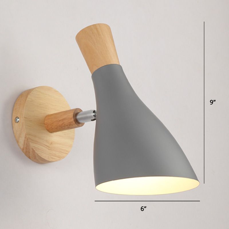 Rotatable Schatten Metall Wand montiert Lesen leichter Makkaronstil 1-Licht-Wandlampe für Schlafzimmer