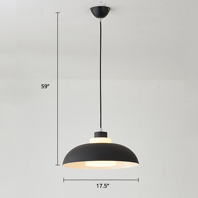 Bol en aluminium plafonnier pendrier léger macaron à la lampe à bulbe unique avec insert de l'ombre acrylique