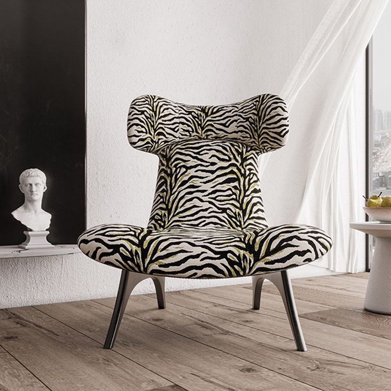 Mid-century Modern Wingback Chair Fixed Back Sled Armless Chair