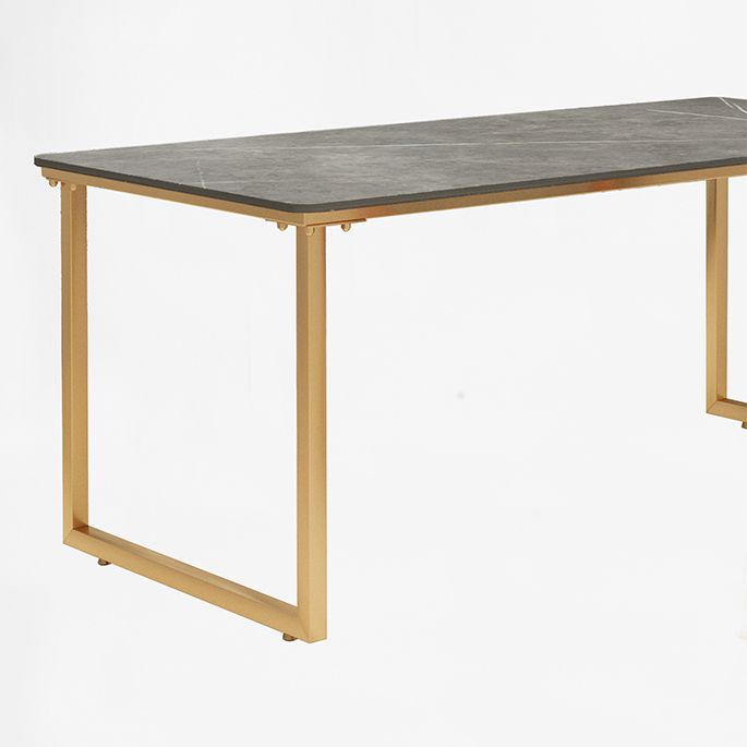 Glam Office Desk Antique Finish Rectangular Computer Desk with Metal Legs