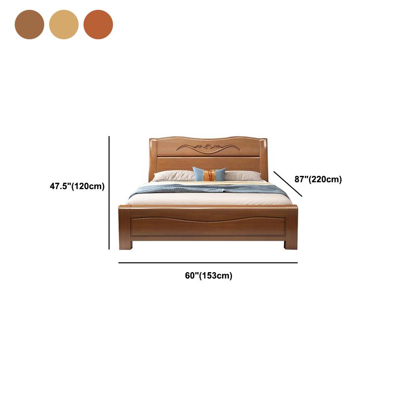 Traditional Solid Wood Mattress Included Rectangular Panel Standard Bed