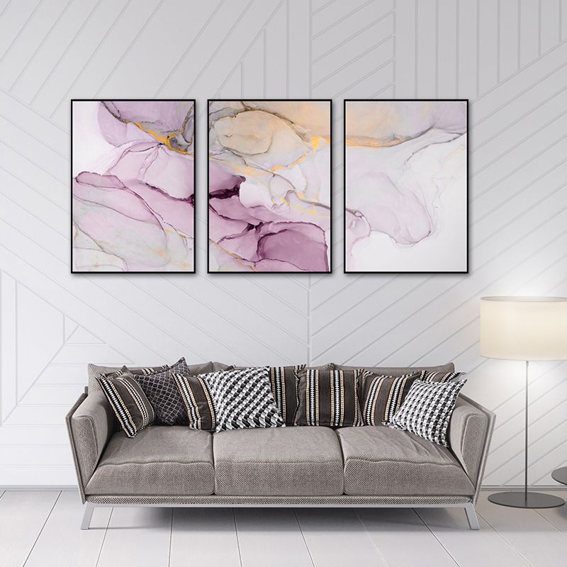 Ombre Pattern Painting for Boys Room in Light Color, Multiple Sizes, Set of Three