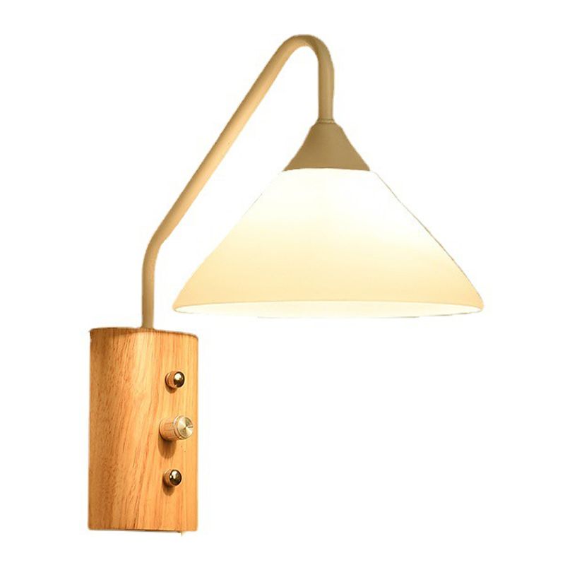 Modern Sconce Light Fixture Wood 1-Light Wall Sconces for Bedroom