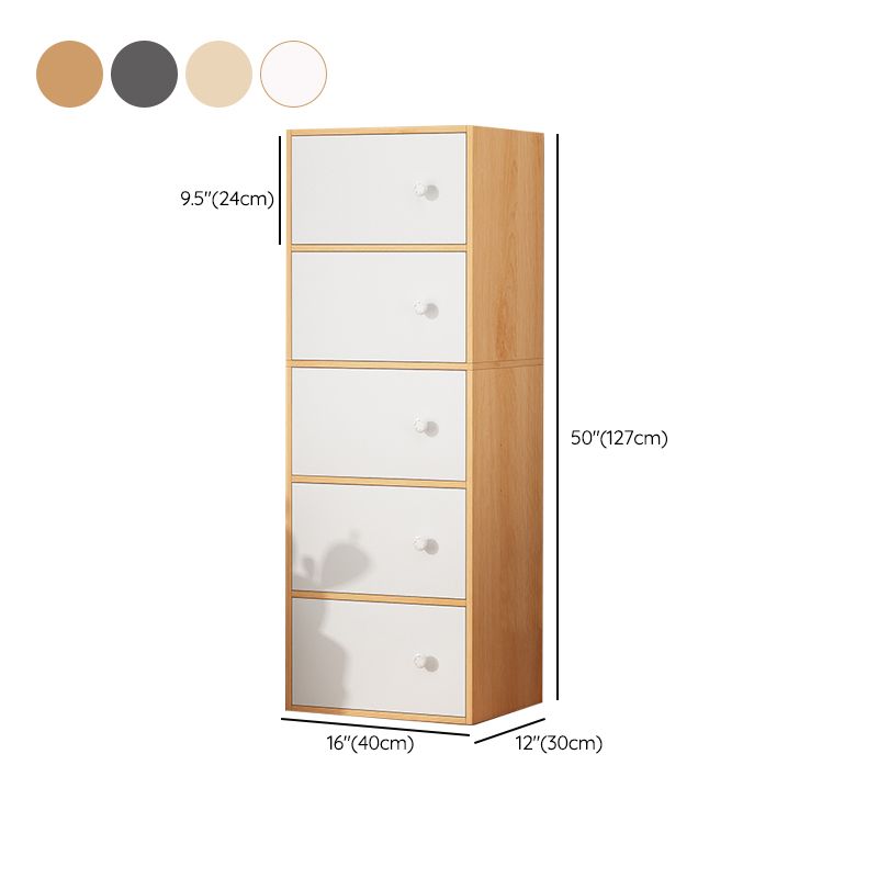Minimalist Wooden Accent Cabinet Rectangle Storage Cabinet with Drawer