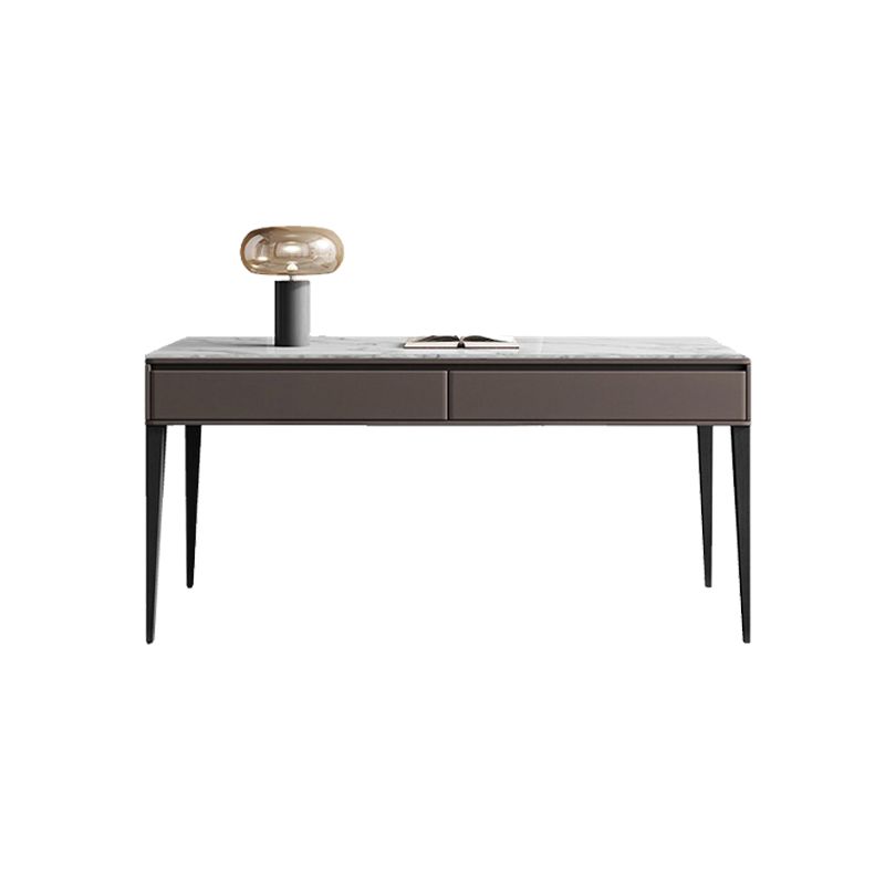 Industrial Stone Rectangular Office Desk 23.62-inch Wide Writing Desk with Drawers