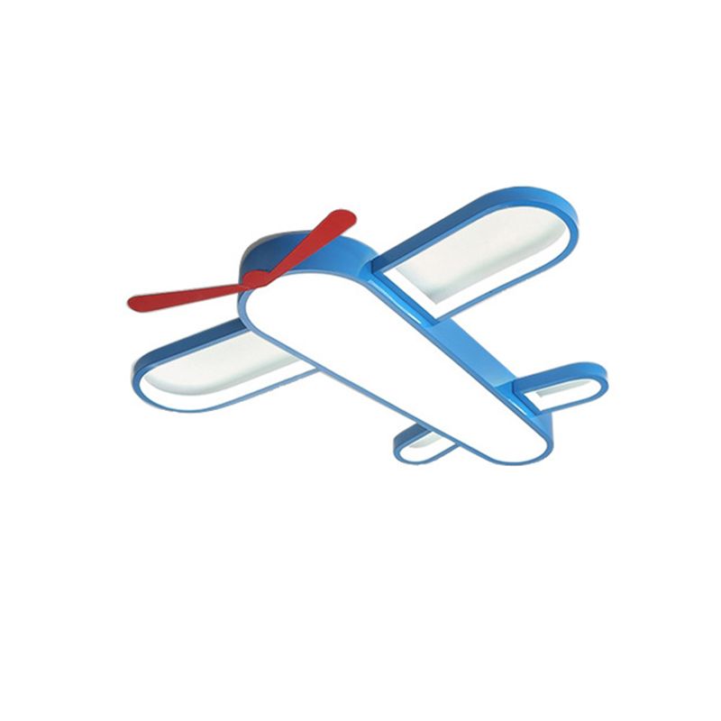 Plafonnier LED en forme d'avion, style enfant, plafonnier en acrylique pour chambre à coucher, bleu