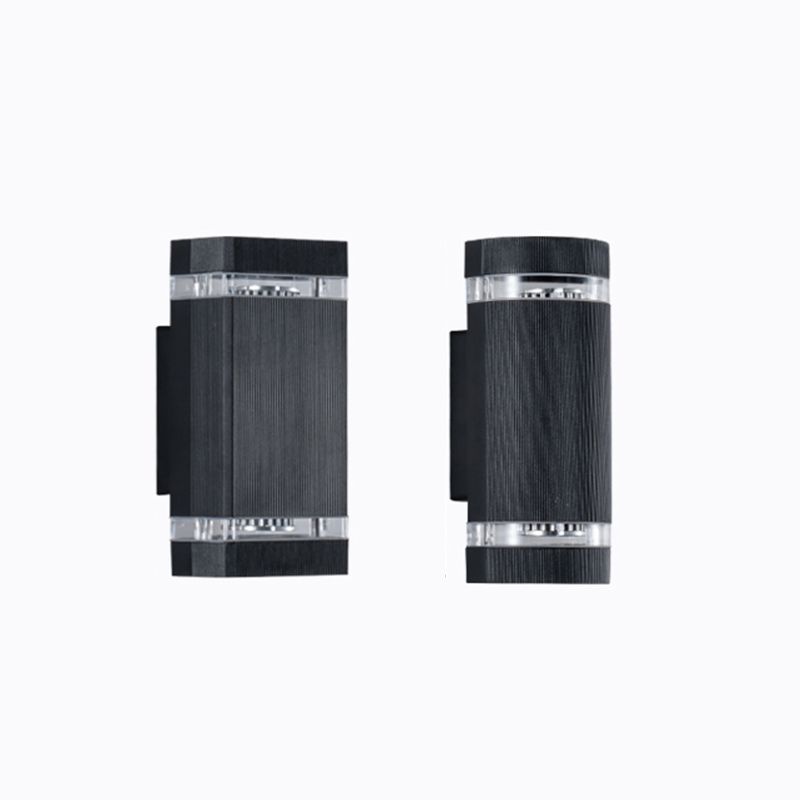 Minimalismo de aluminio Luz de luz de pared Negro al aire libre 1 luz de pared de pared Luz de pared