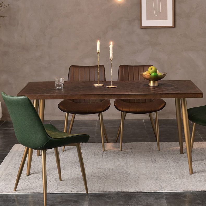 Rectangle Dining Side Table Traditional Luxury Solid Wood Dinner Table with 4 Legs