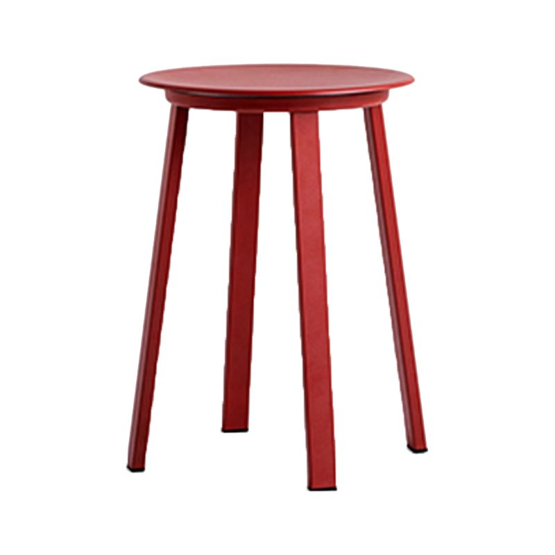 Contemporary Backless Barstool Round Seat Armless Bar Stools with 4 Metal Legs
