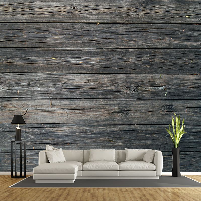 Industrial Style Wood Look Mural Wallpaper Whole Wall Decor for Living Room