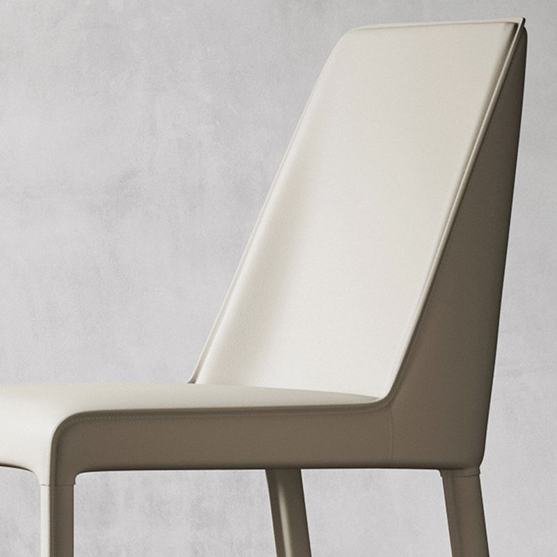 Sillas laterales de comedor con respaldo sólido de diseño moderno, sillas de comedor sin brazos de cuero para cocina