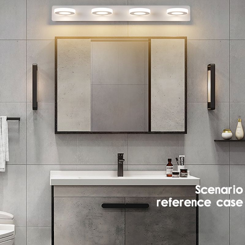 Metal Geometric Wall Mount Lighting Modern Multi Lights Mirror Wall Light Fixture in White