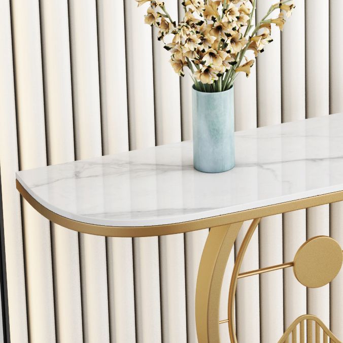 Modern Console Accent Table Antique Finish Console Sofa Table in Stone