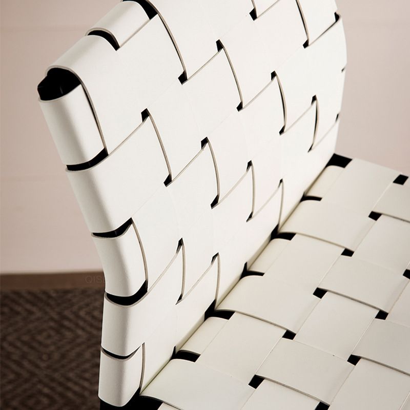 Faux Leather Dining Stools Contemporary Bar Stools with Metal Base