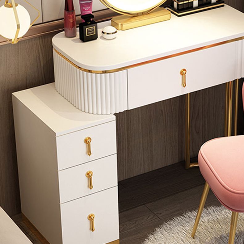 Glam Wood Make-up Vanity Bedroom Makeup Vanity Desk with Drawer