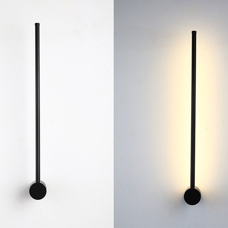 Modern Metal Wall Sconce Linear Shape Vanity Lamp with Acrylic Shade in Black for Bathroom
