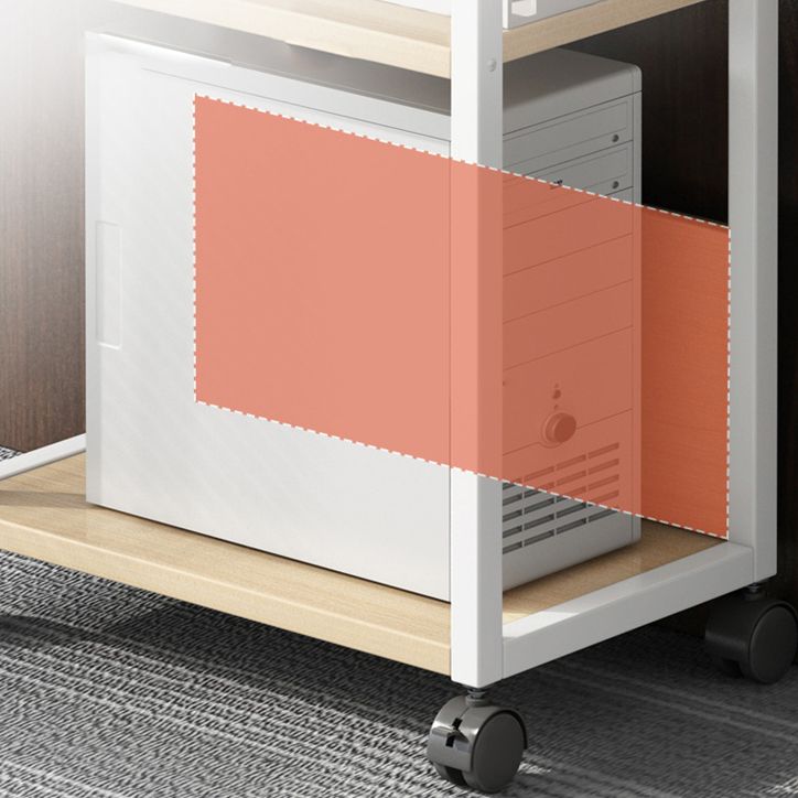 Wood and Metal Bookshelf, Multi Tiers Contemporary Bookcase for Office