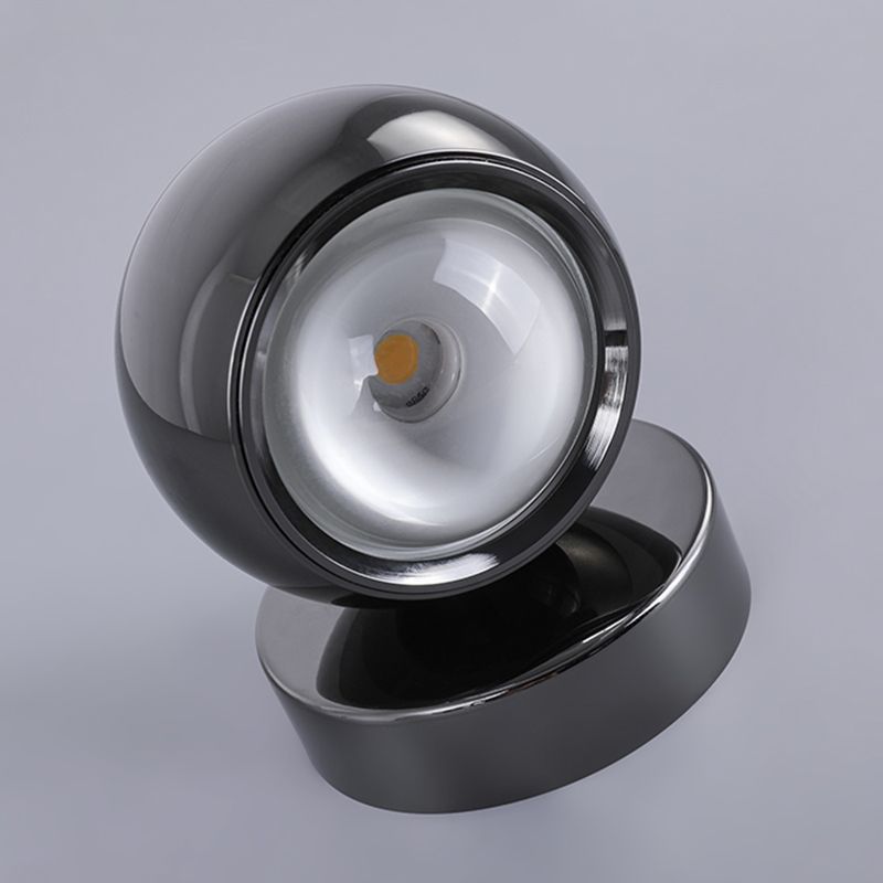 Iron and Glass Wall Light in Chrome Modernism Globe LED Wall Sconce