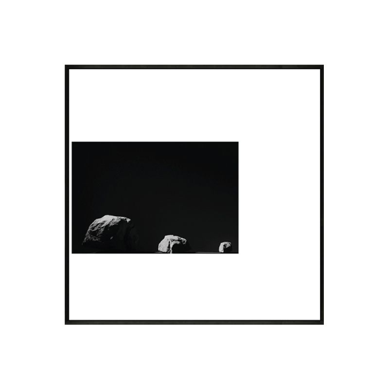 Minimalism Photograph Rocks Wall Art Decor Sitting Room Canvas Print in Dark Color
