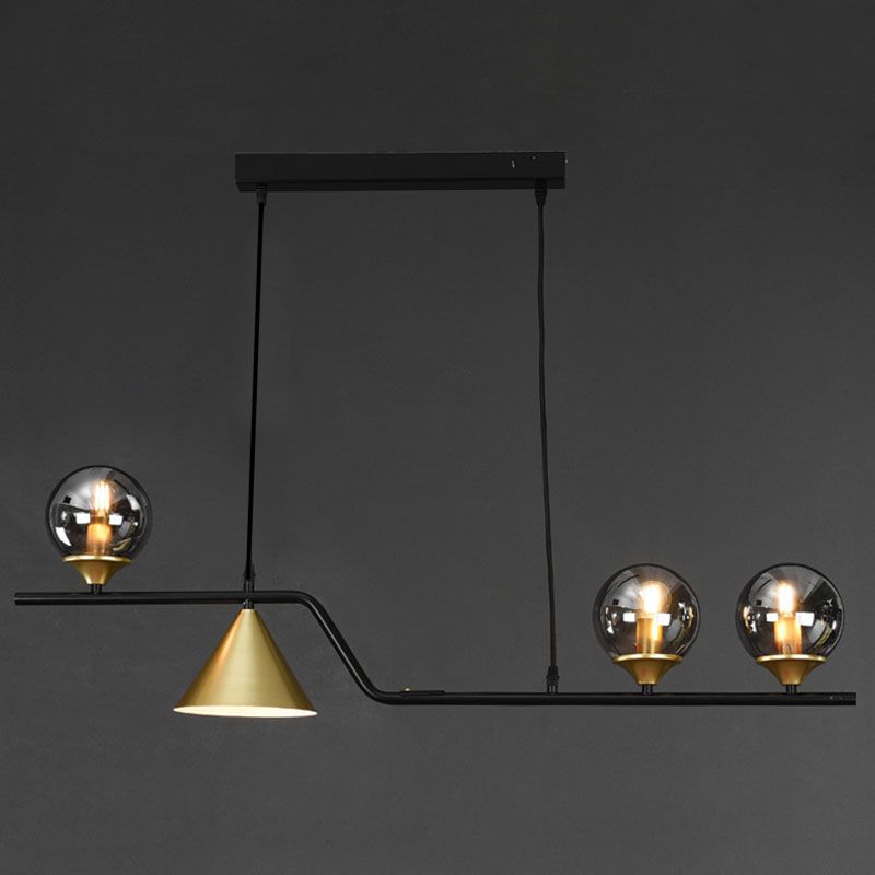 Round Island Lighting Fixture Modern-Style Glass Island Chandelier for Dinning Room