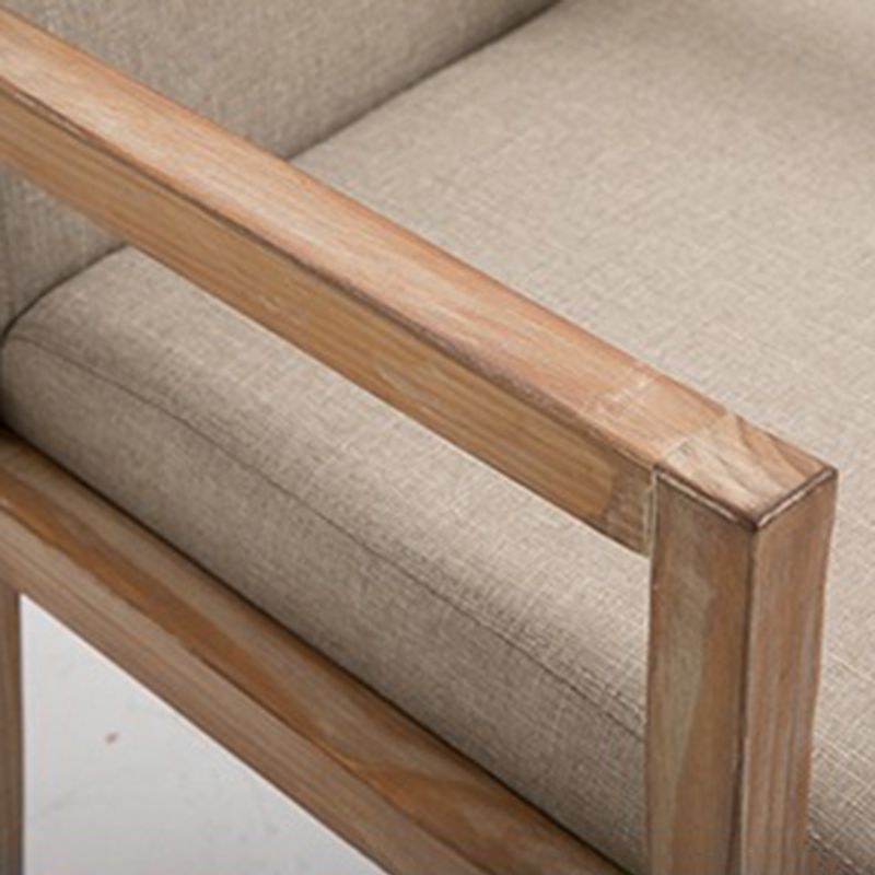 Sillón estilo campestre tapizado con respaldo sólido sillón individual de comedor