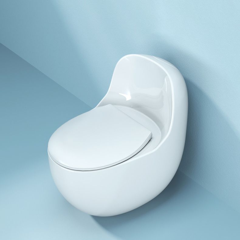 Modern White Siphon Jet Toilet Bowl Floor Mount Flush Toilet with Toilet Seat