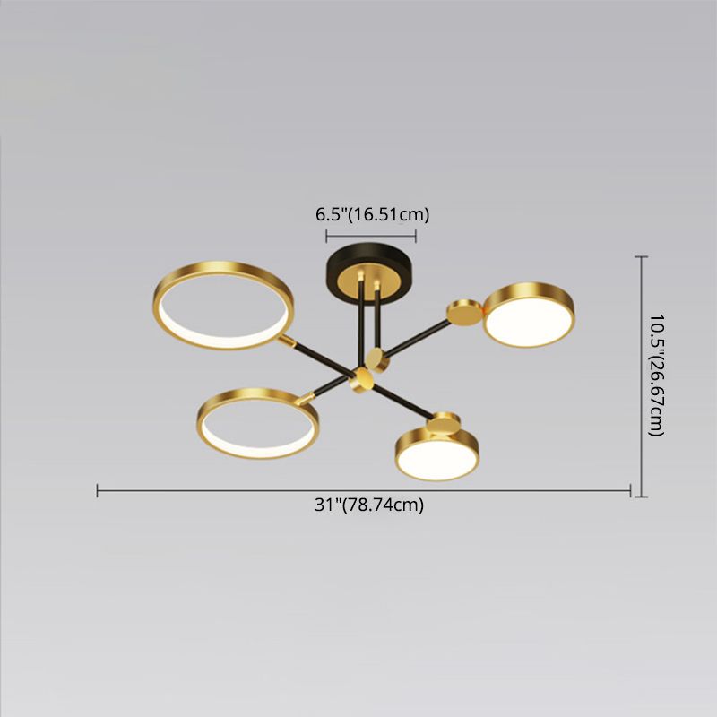 Moderne LED-inbouwlamp Metalen Starburst-plafondmontagelamp voor woonkamer