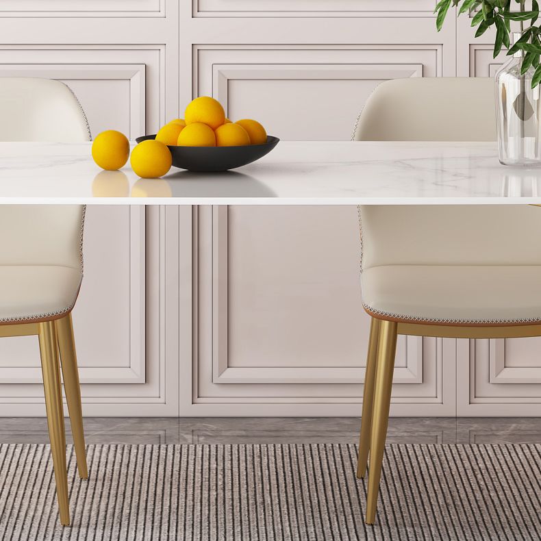 Glam Dining Set 1/4/6 Pcs Gold Stainless Steel Frame Dining Table and Chairs