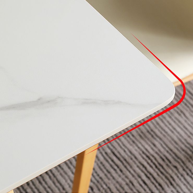 Modern Style Dining Table Sintered Stone Drop-Leaf Table for Home